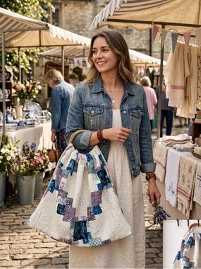 Handmade Upcycled Quilted Market Bag